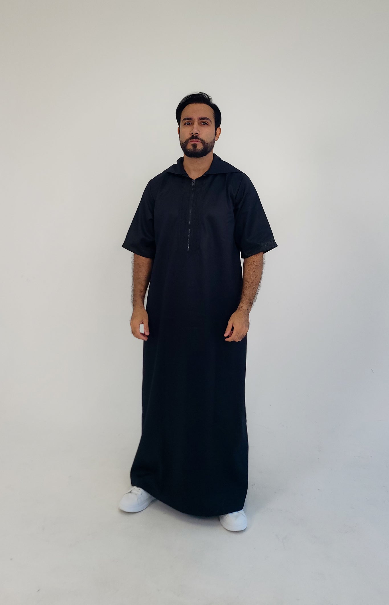 Black ( Black Concrete Border - Short Sleeve ) Kaftan