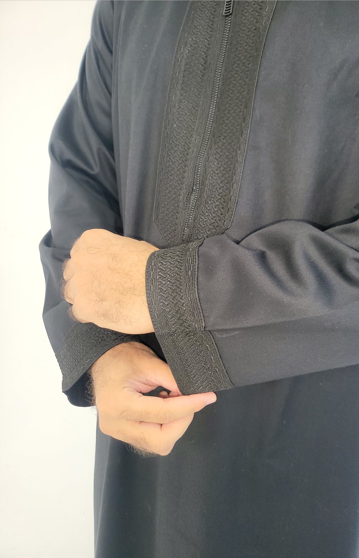 Black ( Black Concrete Border - Short Sleeve ) Kaftan