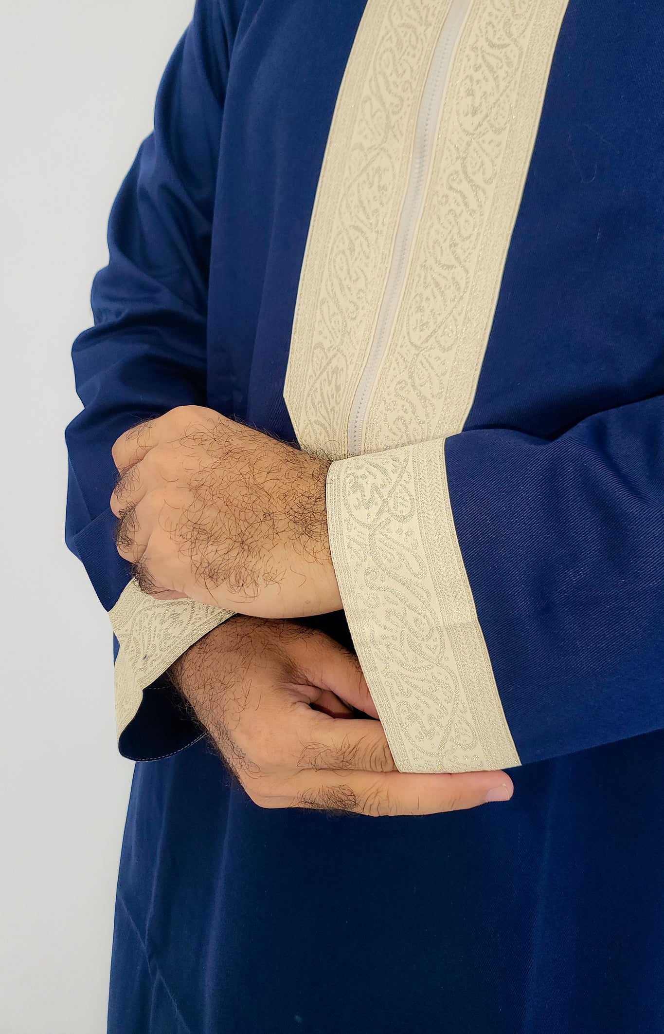 Blue ( Arabic Border - Short Sleeve ) Kaftan