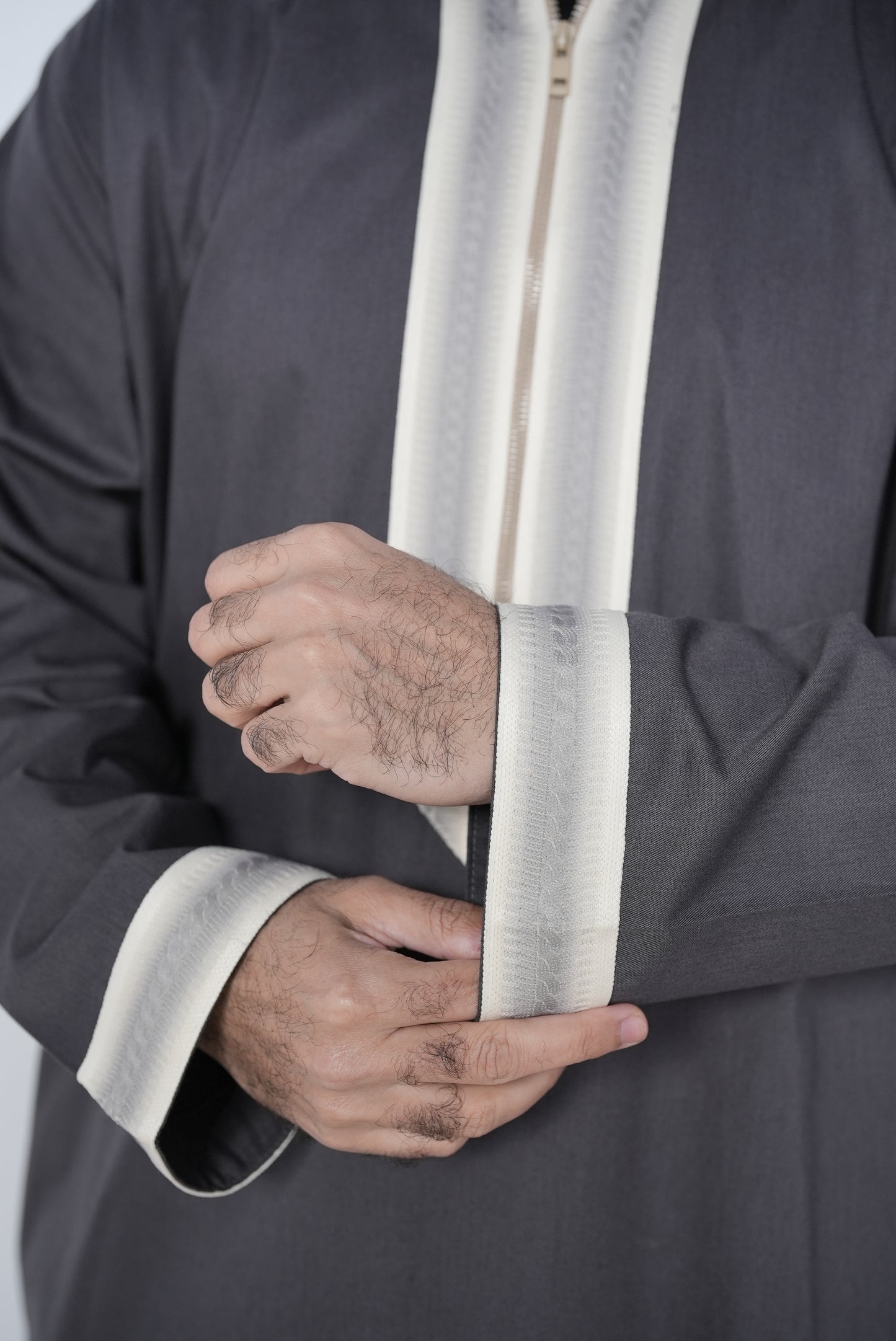 Dark Grey ( B & G Border - Long Sleeve ) kaftan