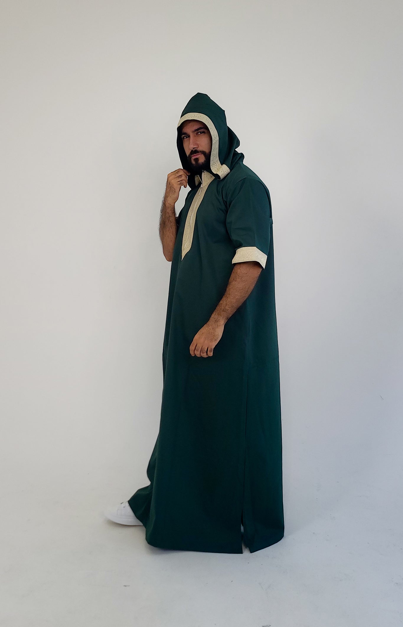Green ( Arabic Border - Short Sleeve ) Kaftan