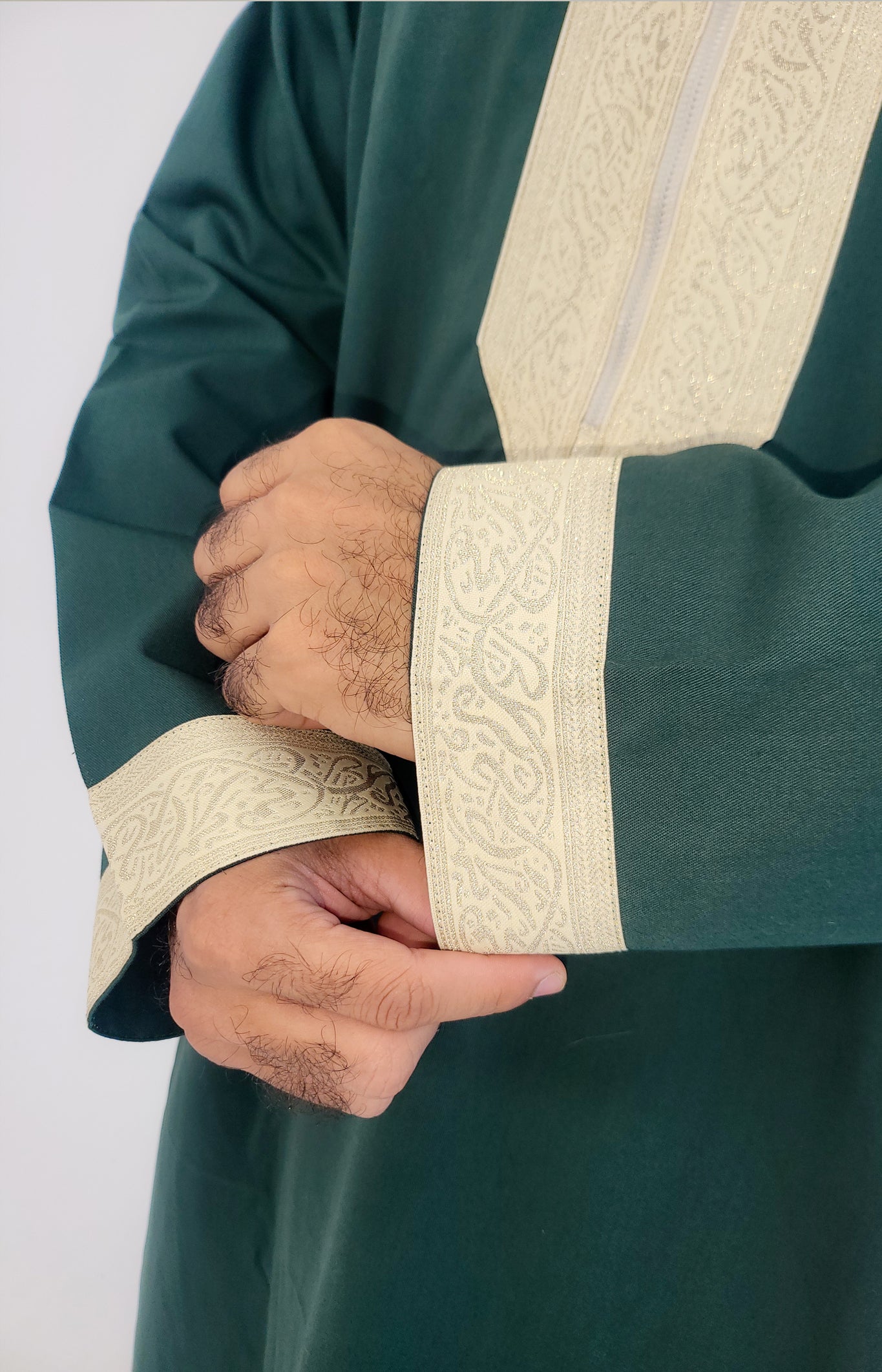 Green ( Arabic Border - Short Sleeve ) Kaftan