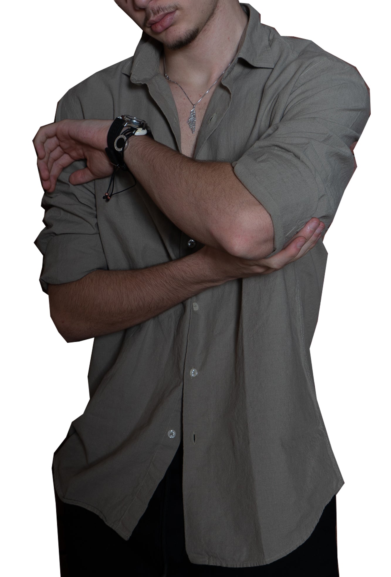 Olive Linen Shirt
