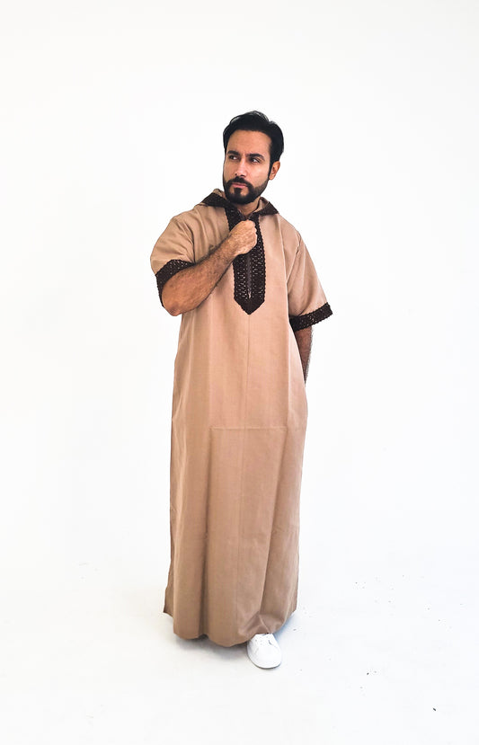 Light Brown ( Brown D Border - Short Sleeve )