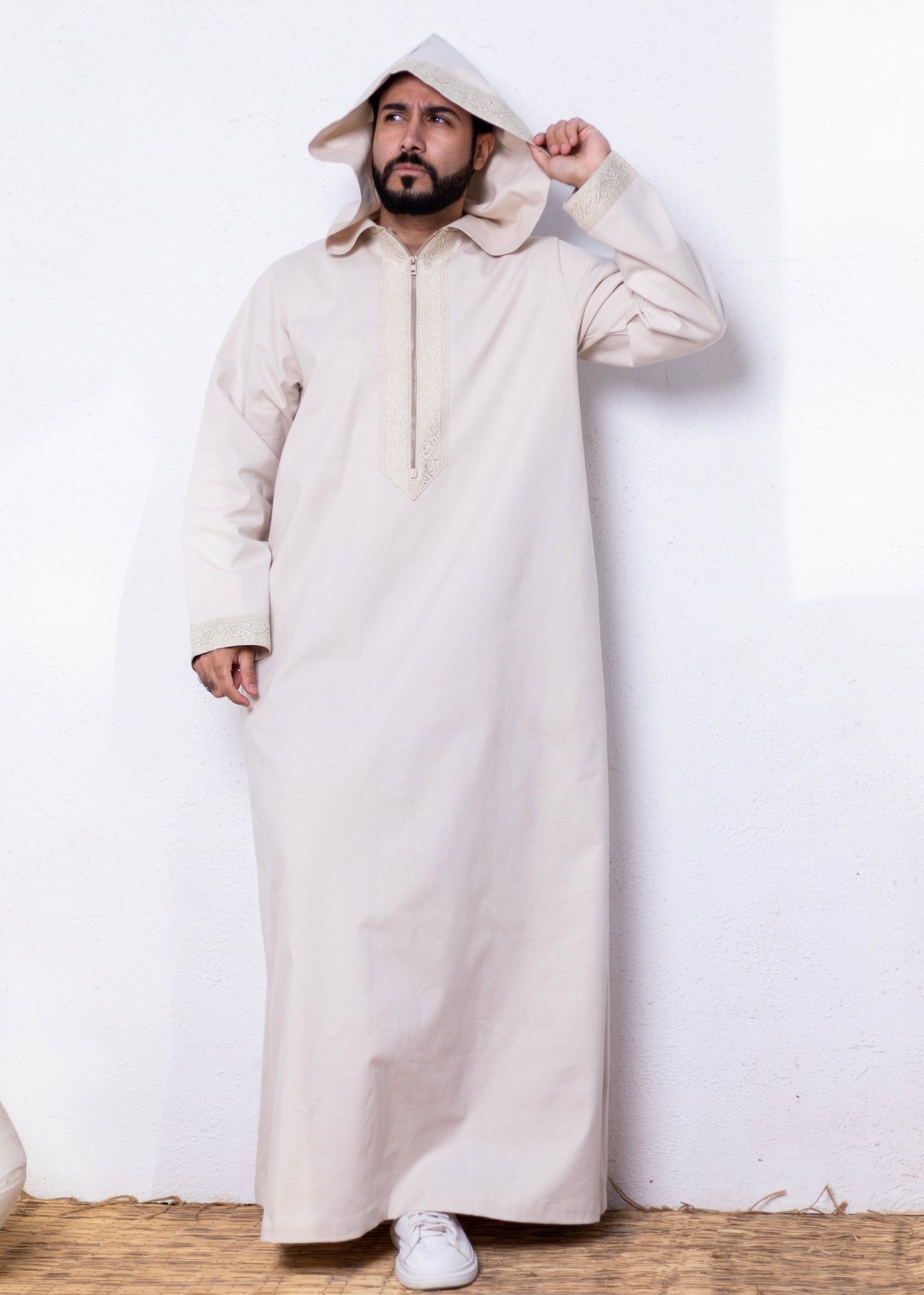 Off-White ( Arabic Border - Long Sleeve ) kaftan