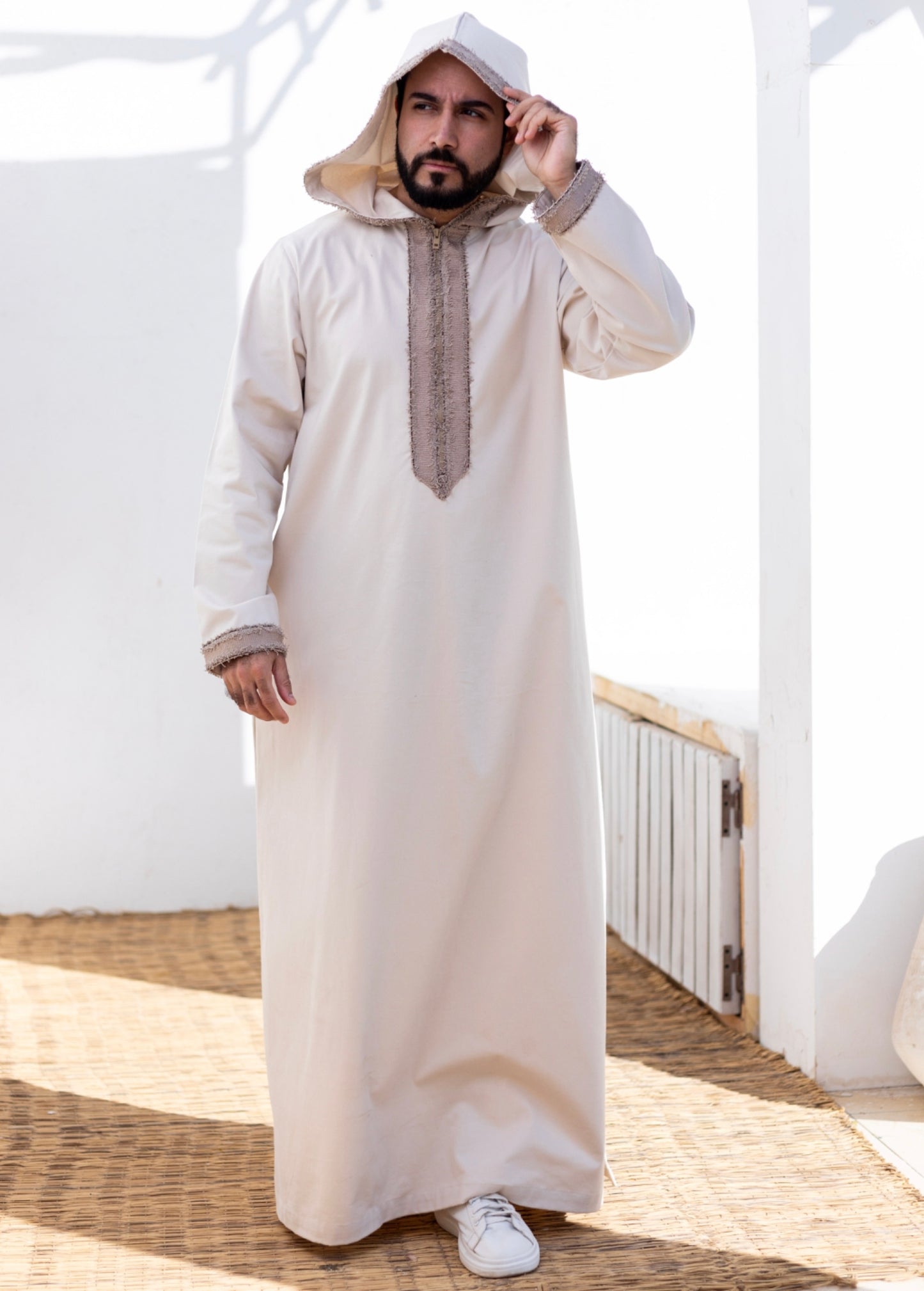 Off-White ( Hairy Border - Long Sleeve ) kaftan