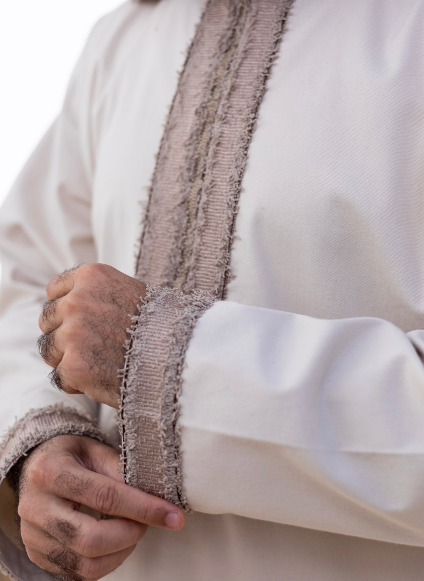 Off-White ( Hairy Border - Long Sleeve ) kaftan