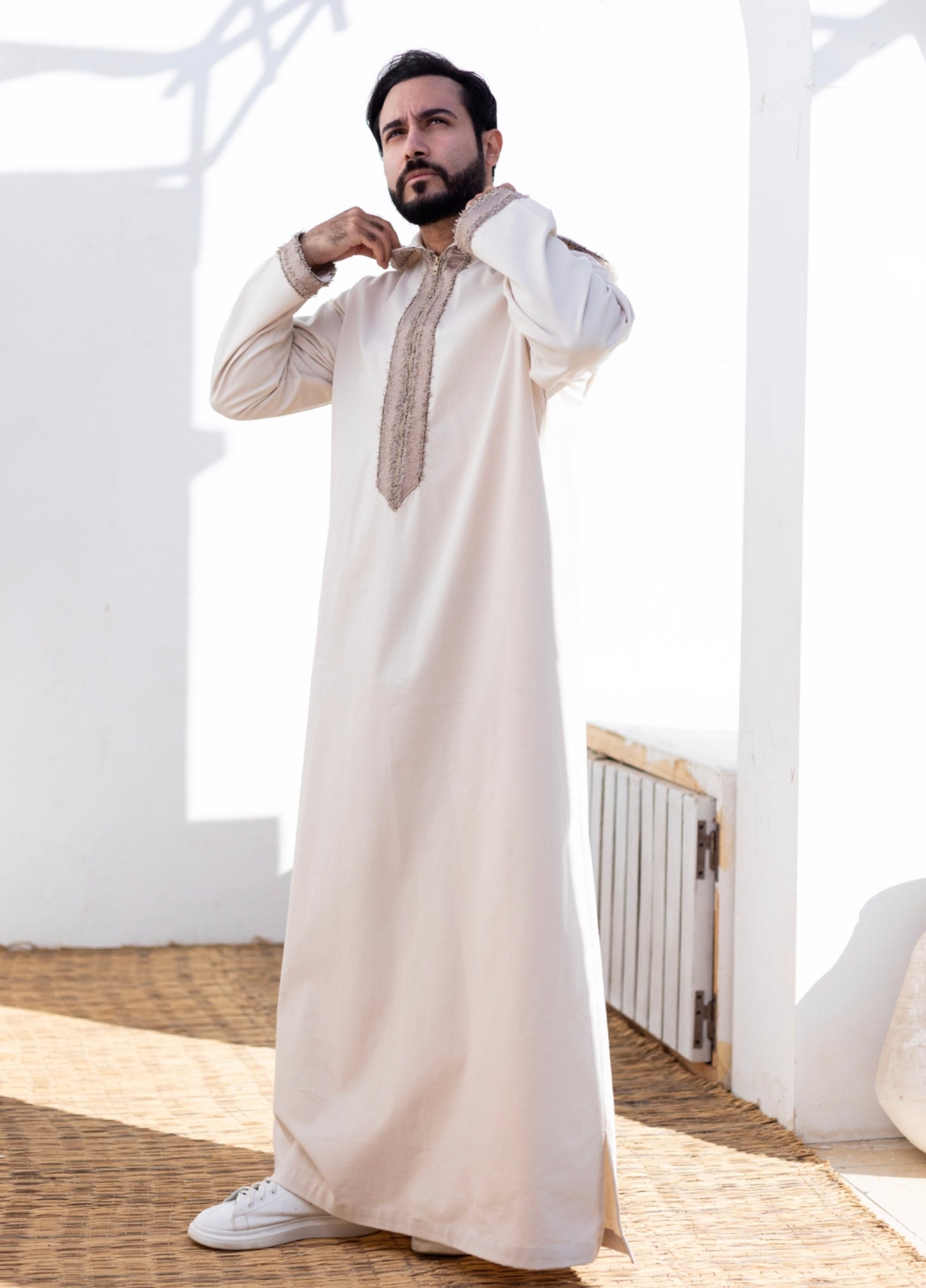 Off-White ( Hairy Border - Long Sleeve ) kaftan